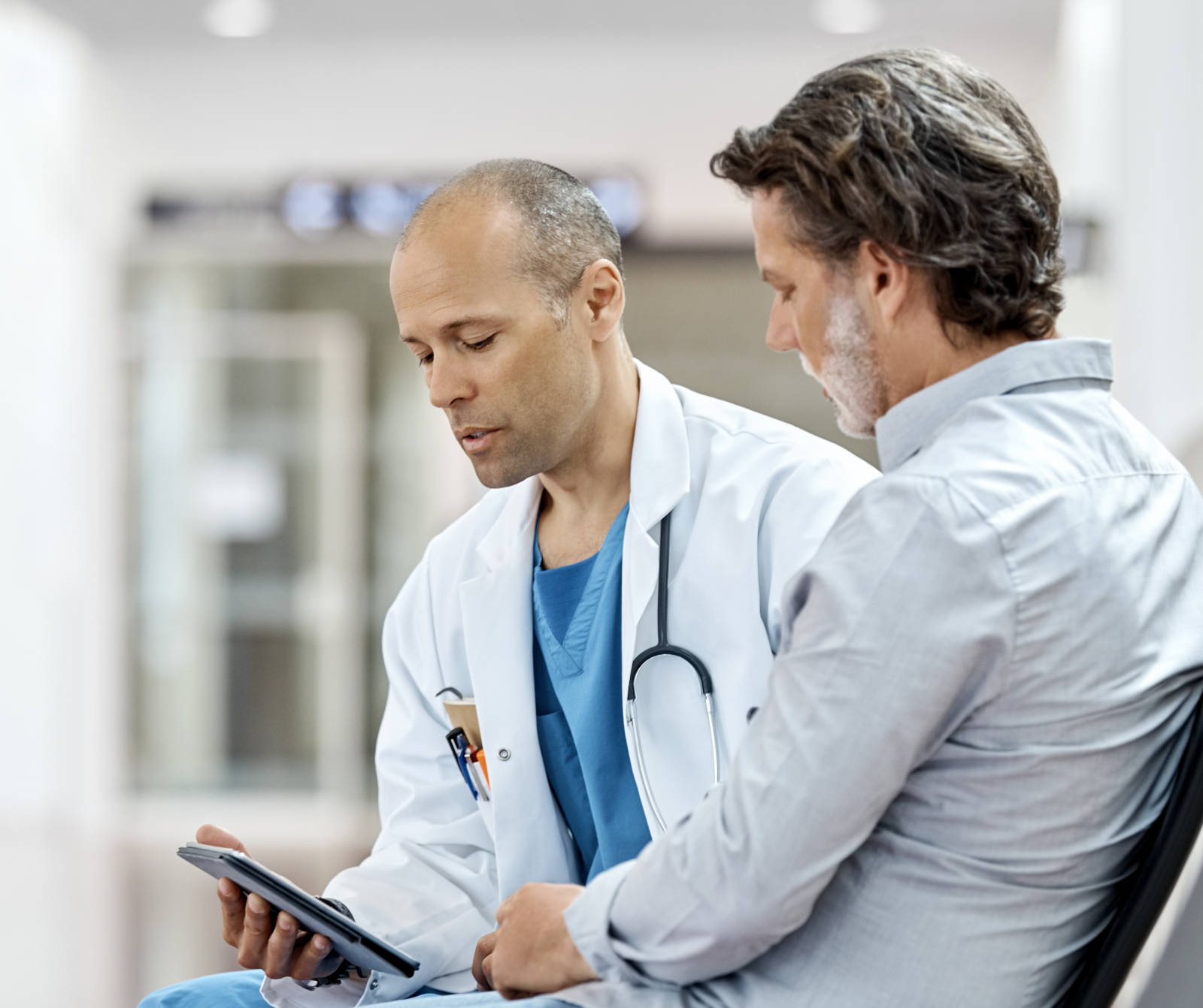 Doctor talking to patient