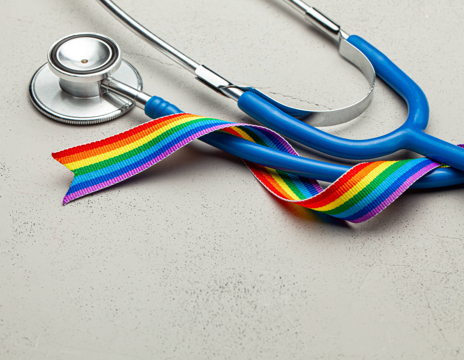 stethoscope with pride ribbon