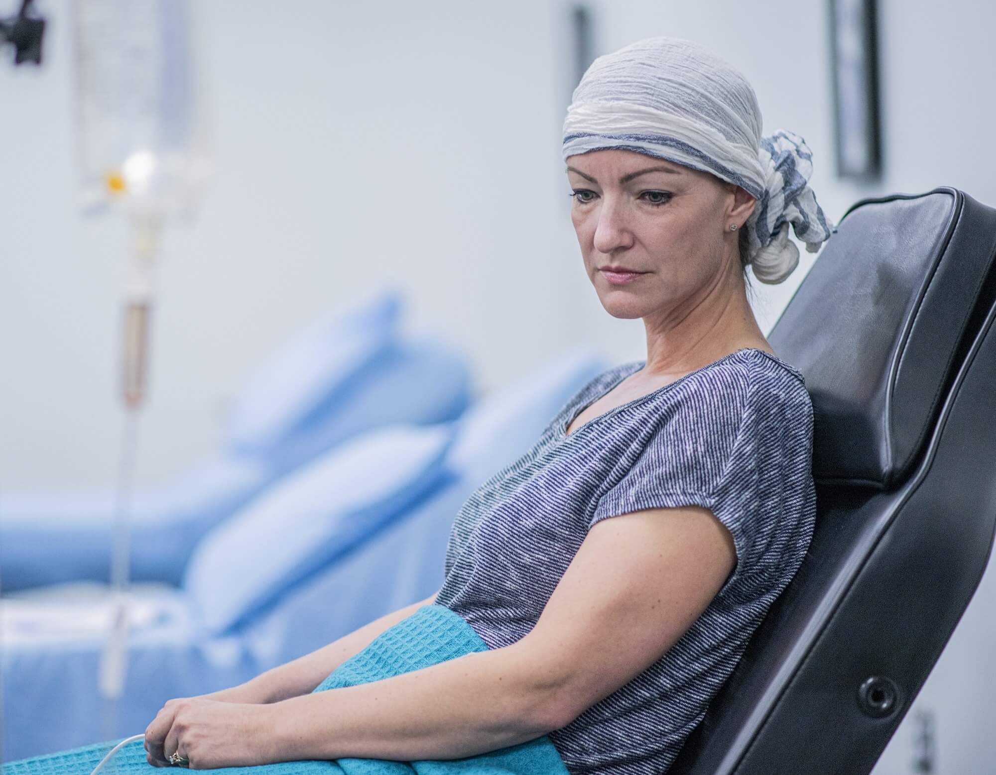 patient laying down on a hospital bed