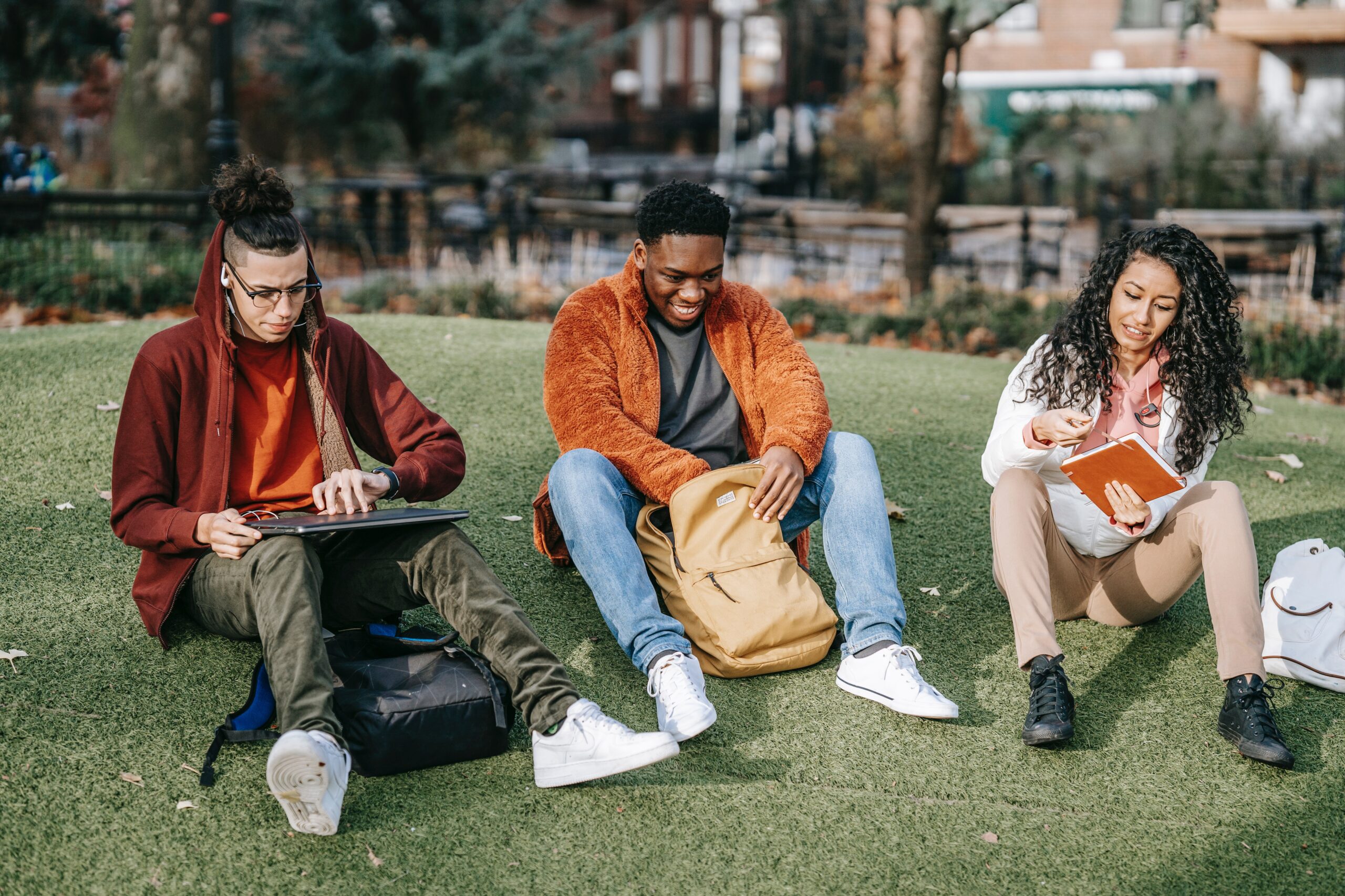 kids sitting outside