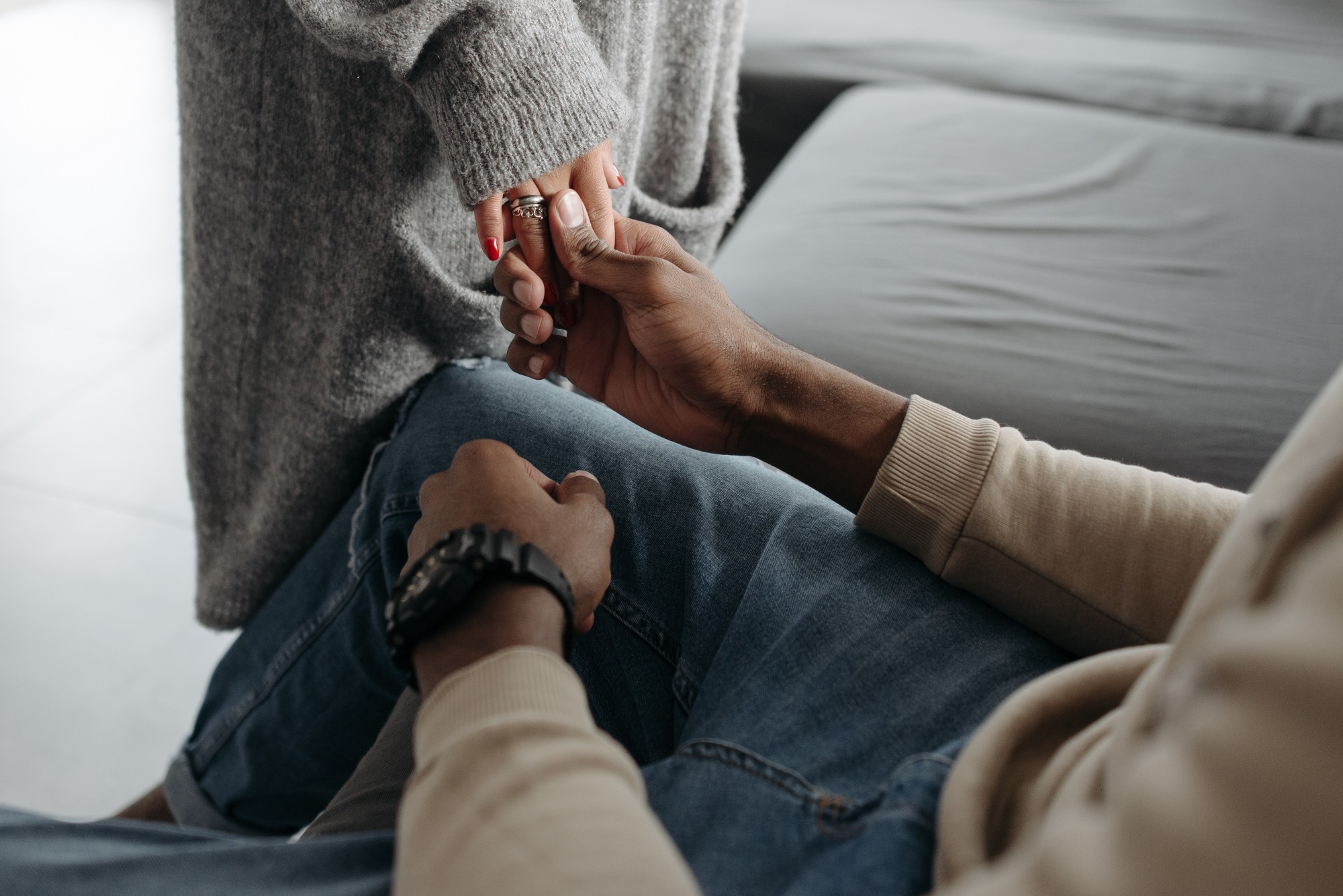 couple holding hands