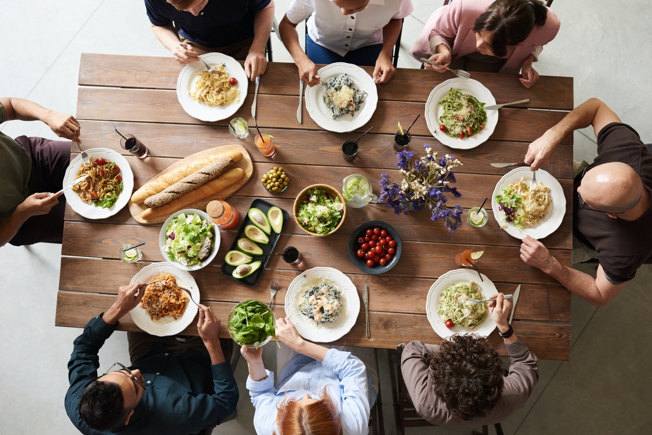 people eating dinner