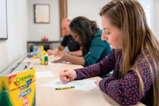 People Coloring at Gateway Foundation Chicago River North