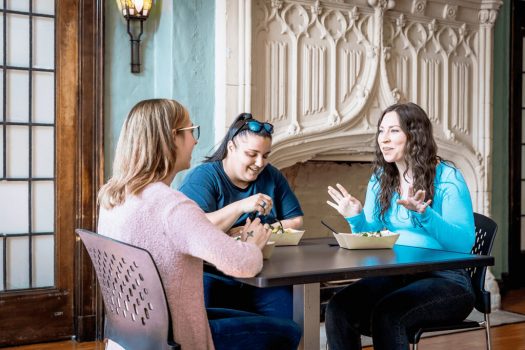 women eating at tables in Gateway Foundation Lake Villa