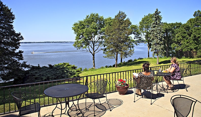 Lake Patio View at Gateway Foundation Lake Villa