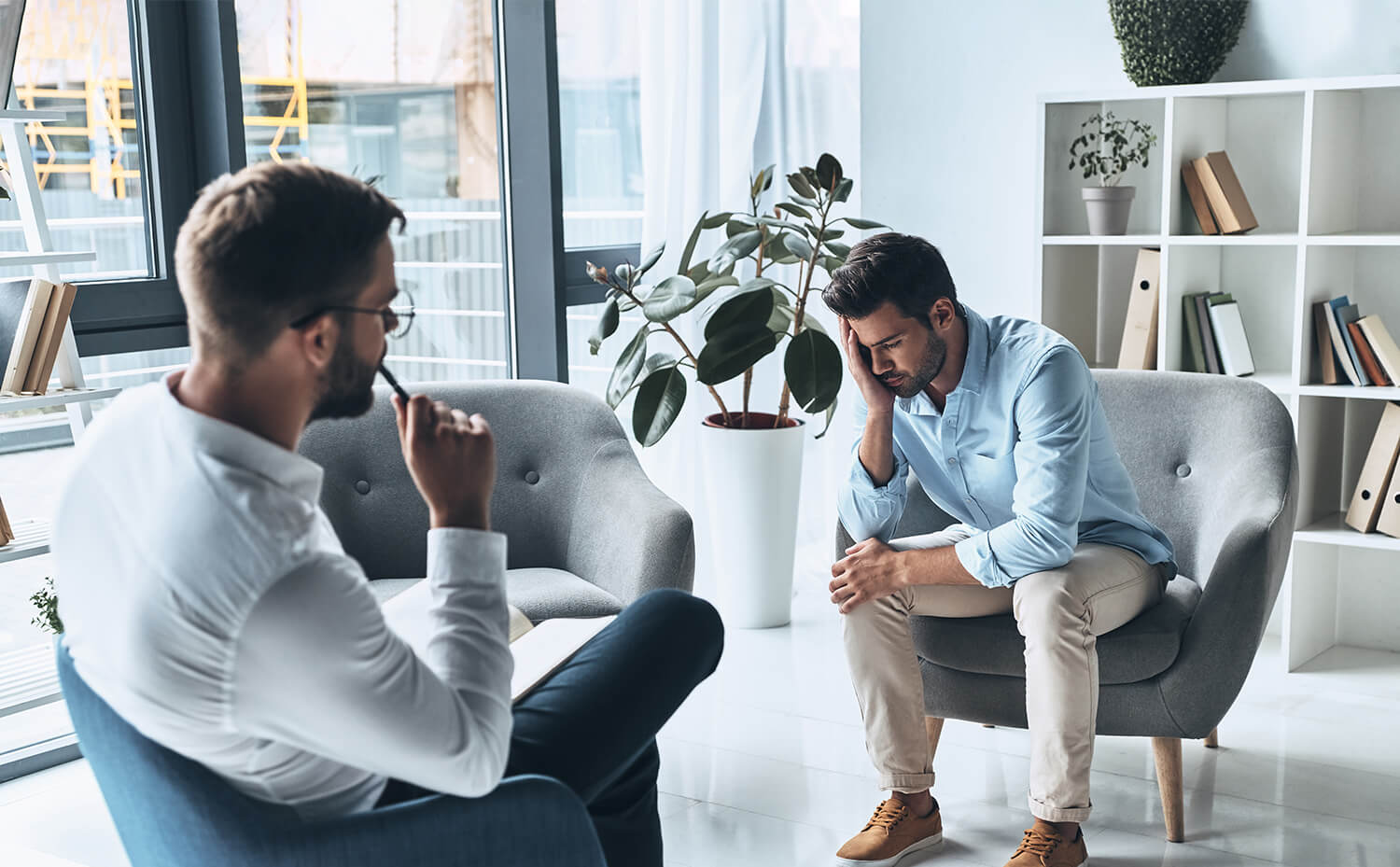 Man having a meeting with his therapist