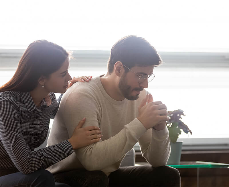 Woman consoling her significant other