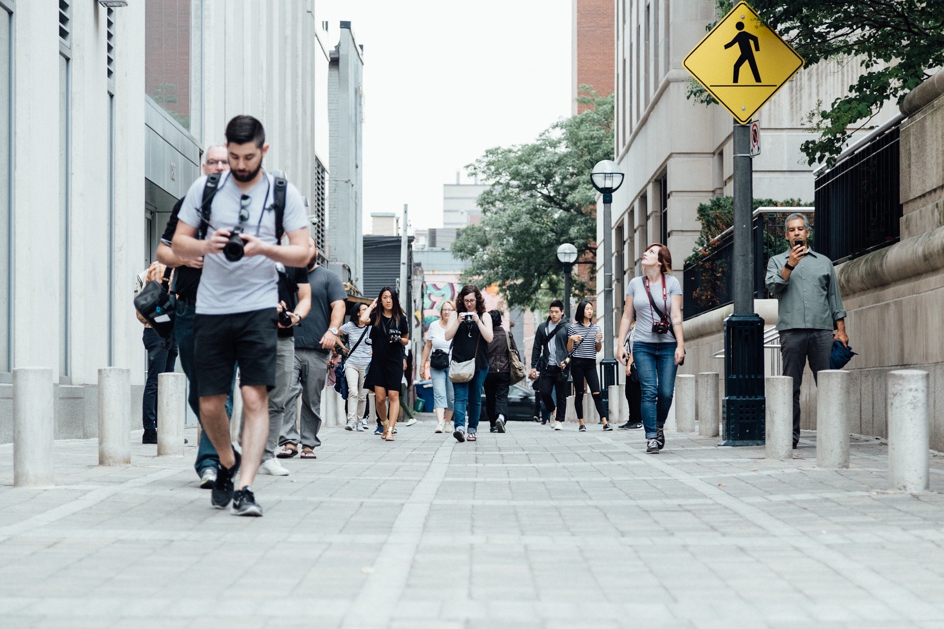 pedestrians on the street