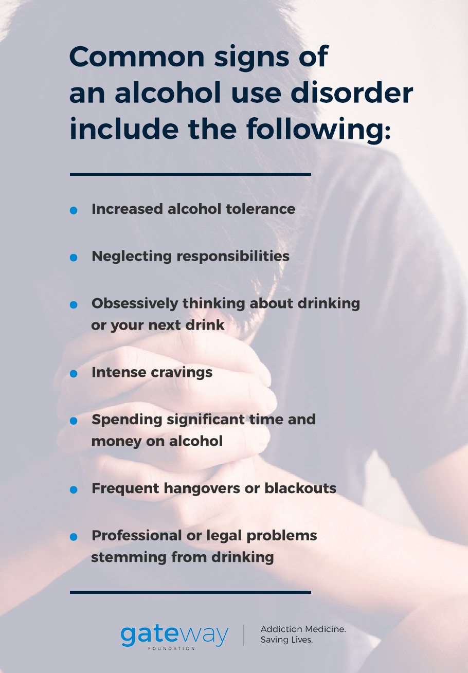 Common signs of an alcohol use disorder