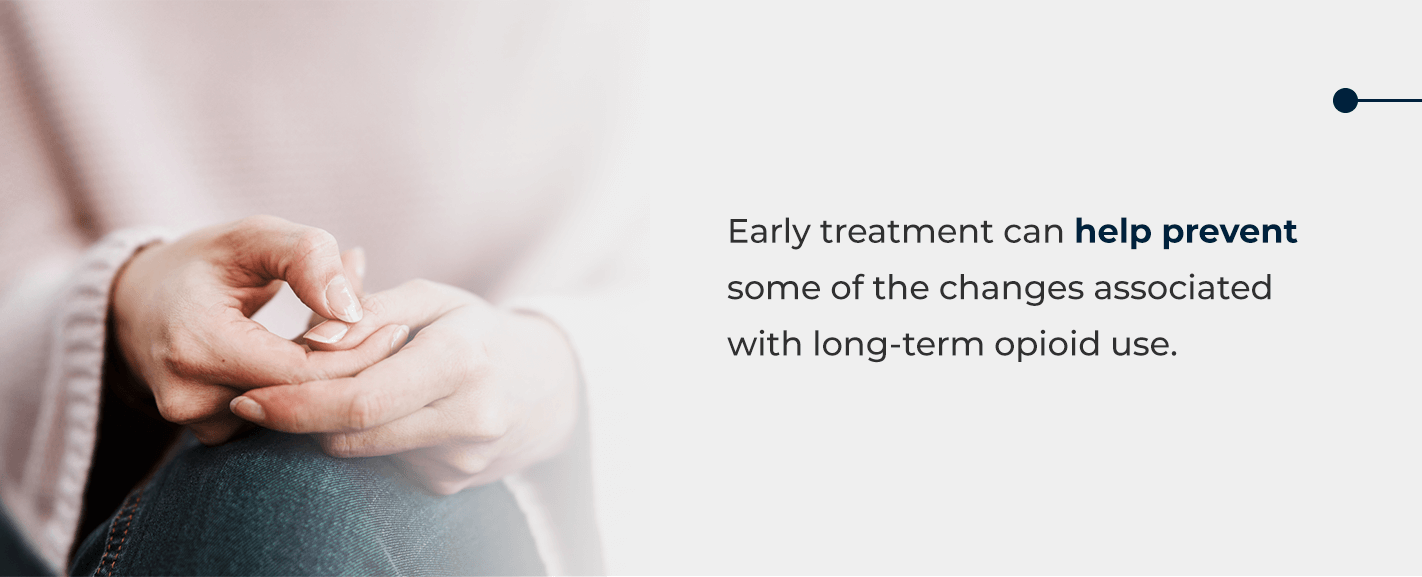 Early treatment can help prevent some of the changes associated with long-term opioid use.